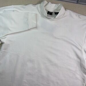 Nike Tiger Woods Dri-Fit Mock Neck Golf Shirt White Mens XL MSRP $80.00